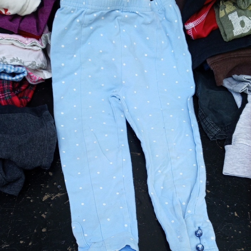 crown & ivy Light Blue Polka Dot Kids Casual Bottoms